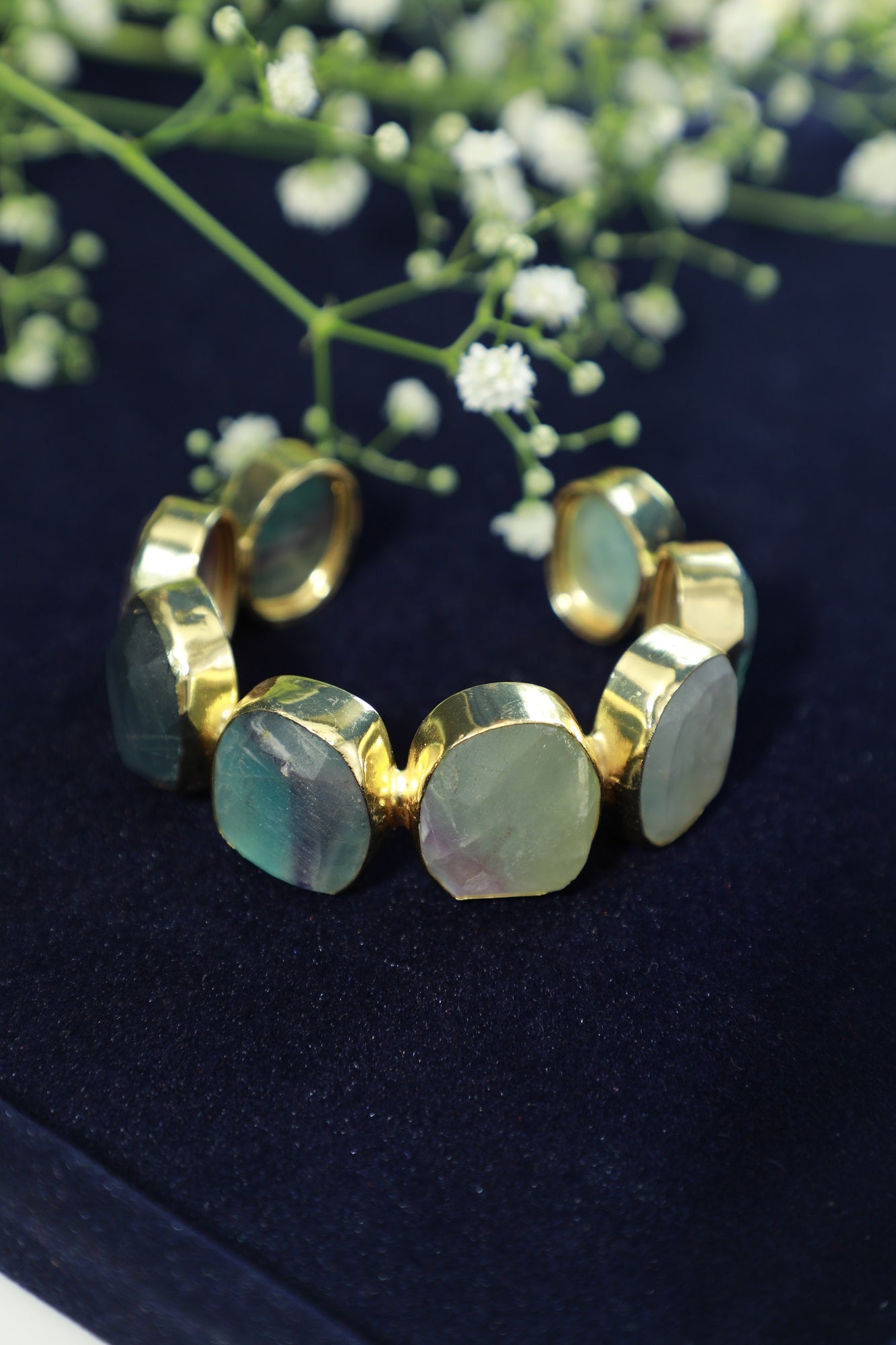 Oval Shaped Stone Cuff