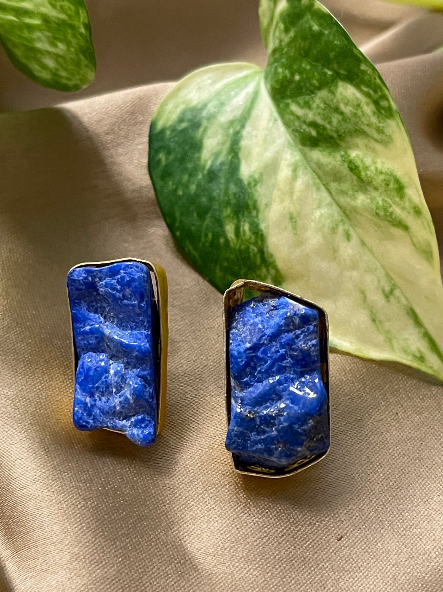 Blue Lazuli Stone Earrings