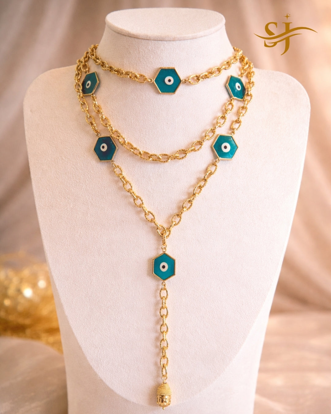 Layered Evil Eye Chain Necklace