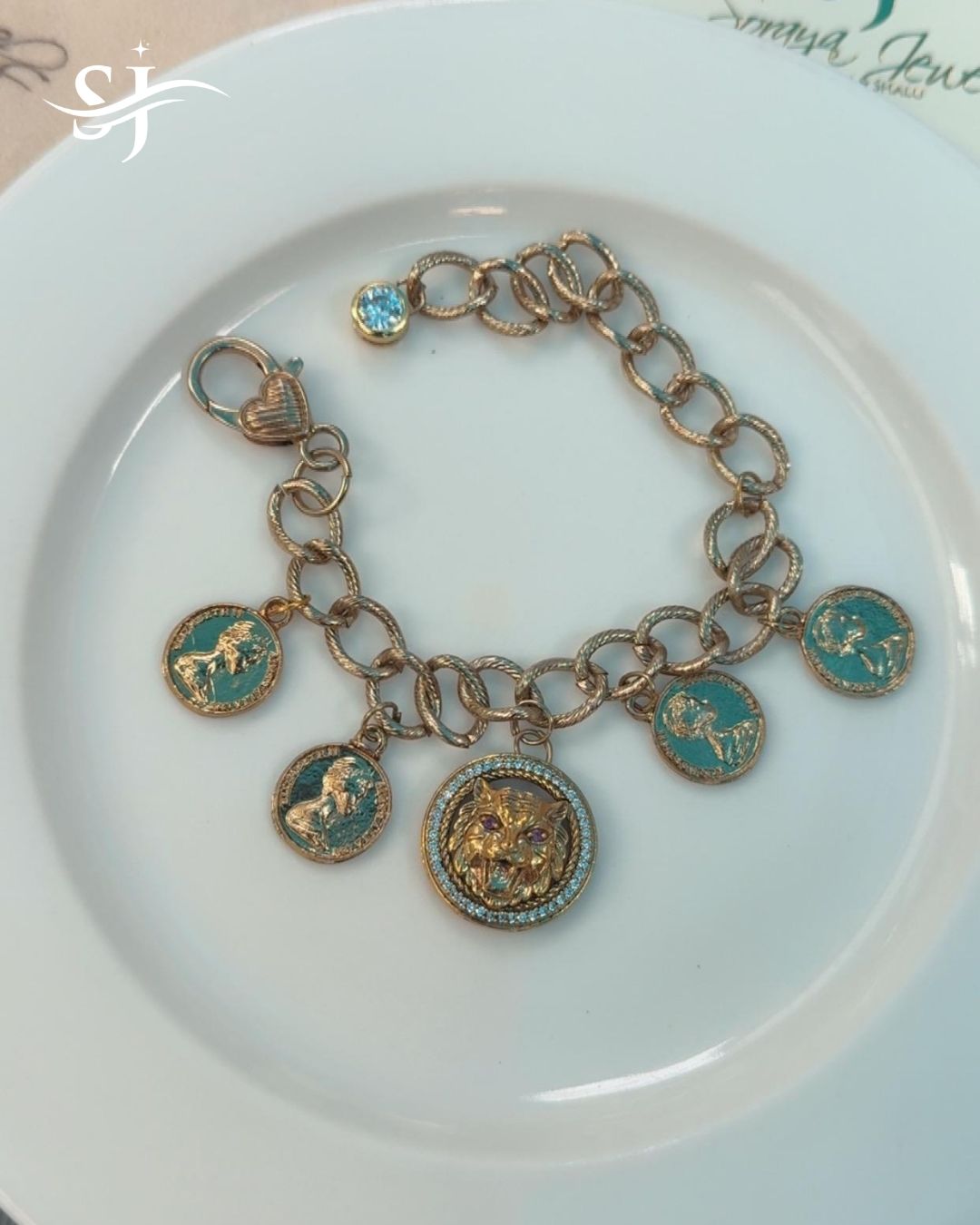 Tiger Charm Chain Bracelet
