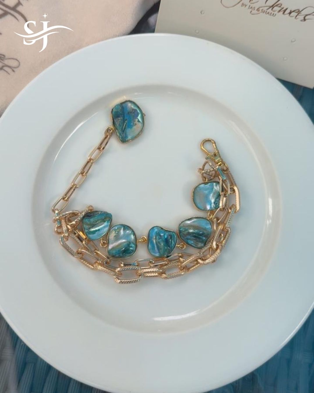 Gold Plated Shell Charm Bracelet