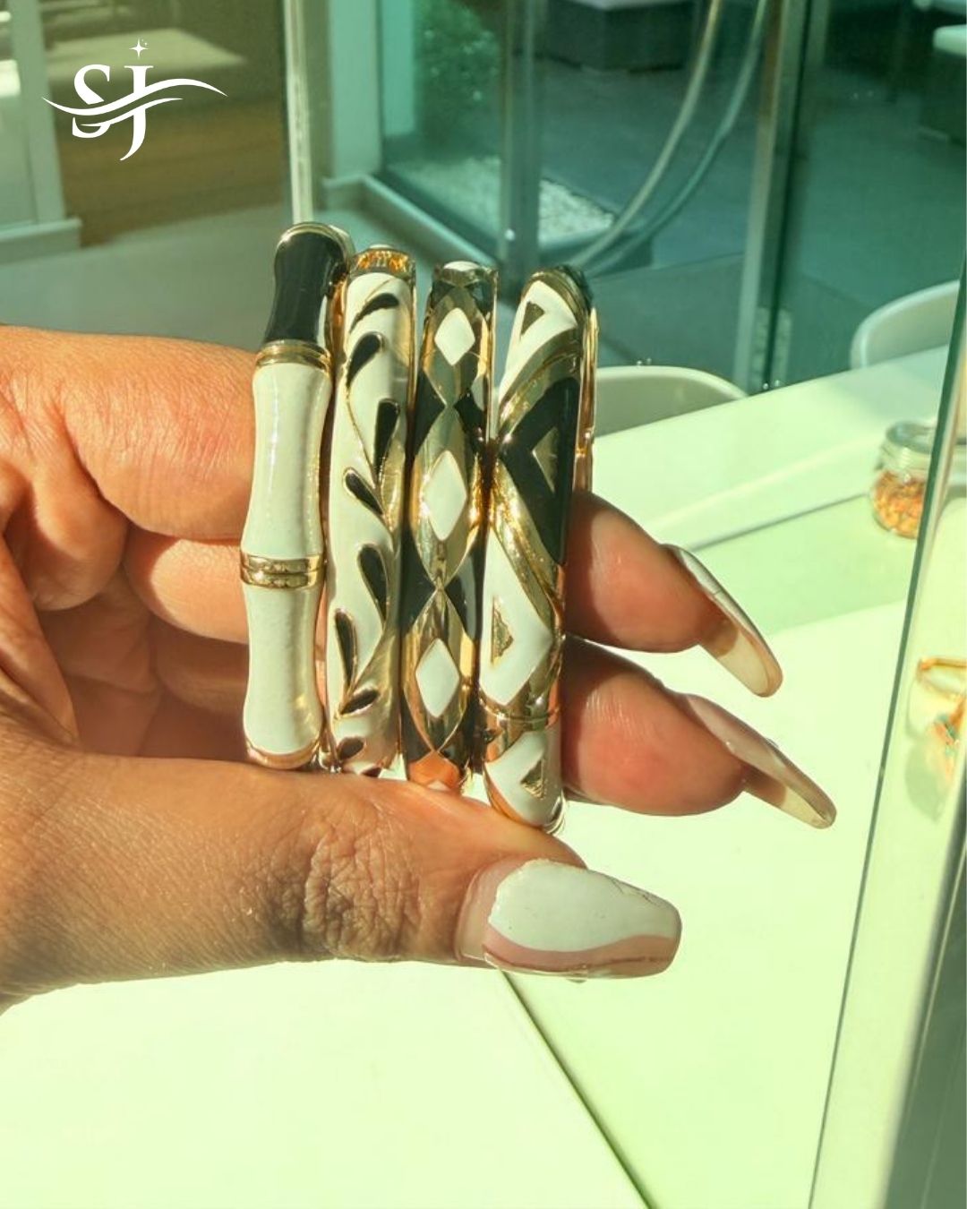 Pastel Enamel Bangle Set for Women