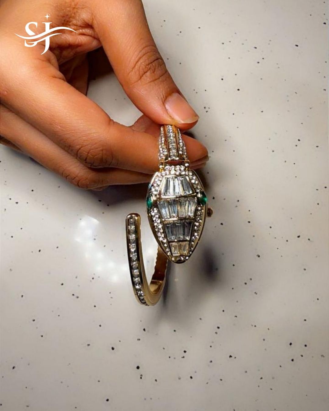 Crystal Statement Hand Cuff Bracelet