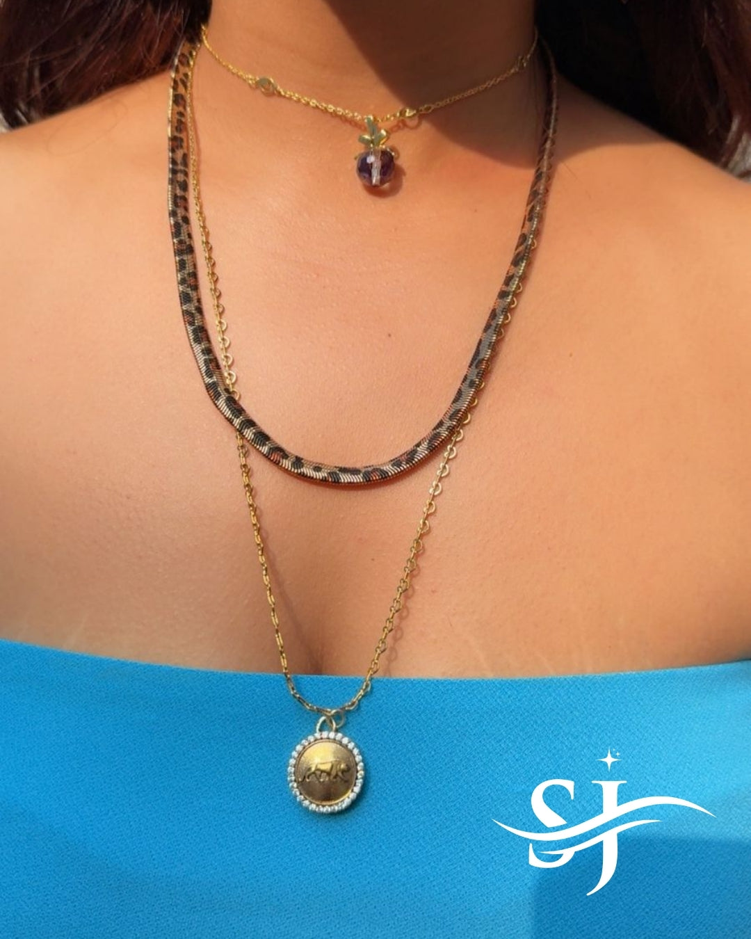 Leopard Layered Coin Necklace