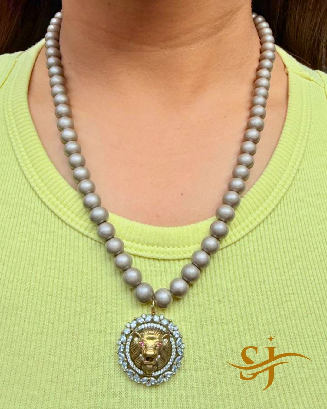 Lion Pearl Neckpiece – Sabyasachi-Inspired Premium Jewellery