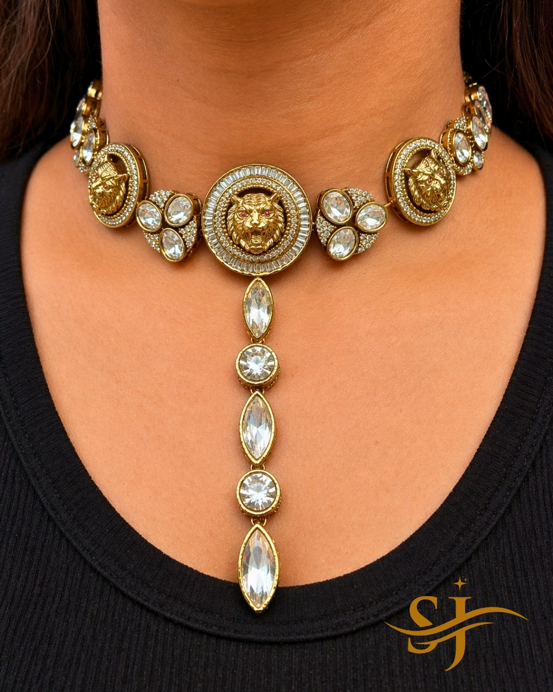Royal Lion Drop Choker Set