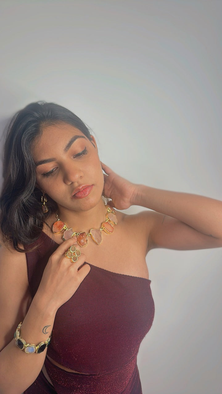 Muse Crystal Necklace With Earrings