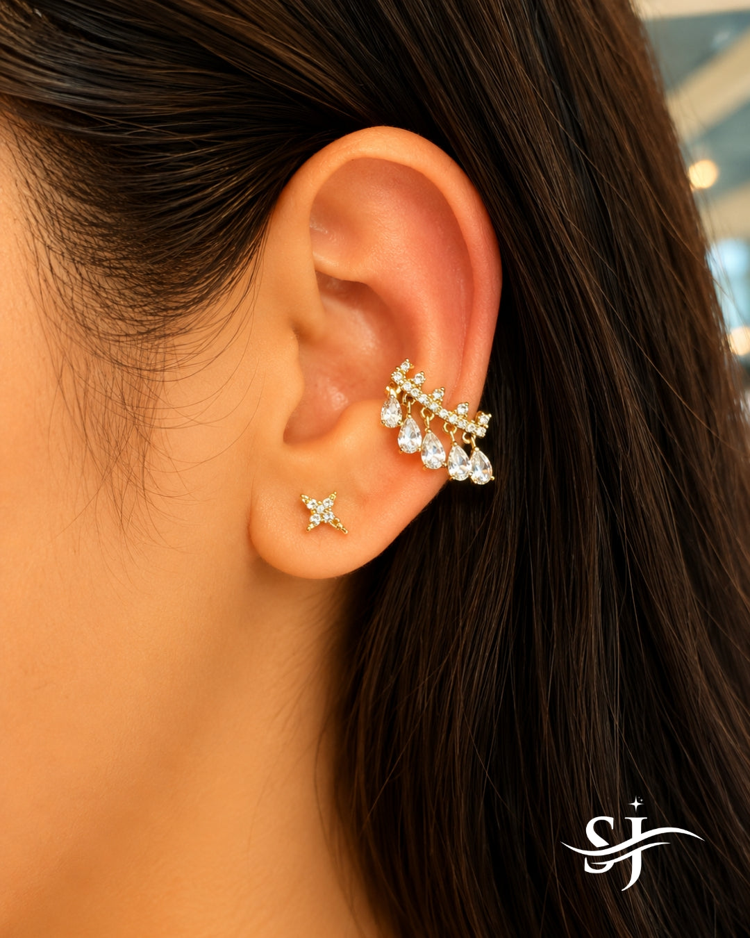 Starlight Teardrop Ear Cuff