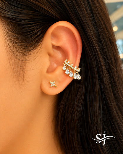 Starlight Teardrop Ear Cuff