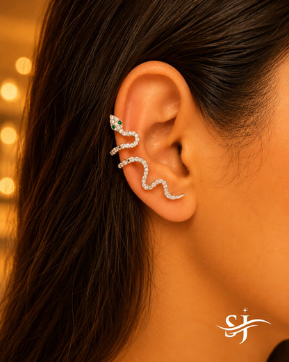 Serpentine Crystal Ear Cuff
