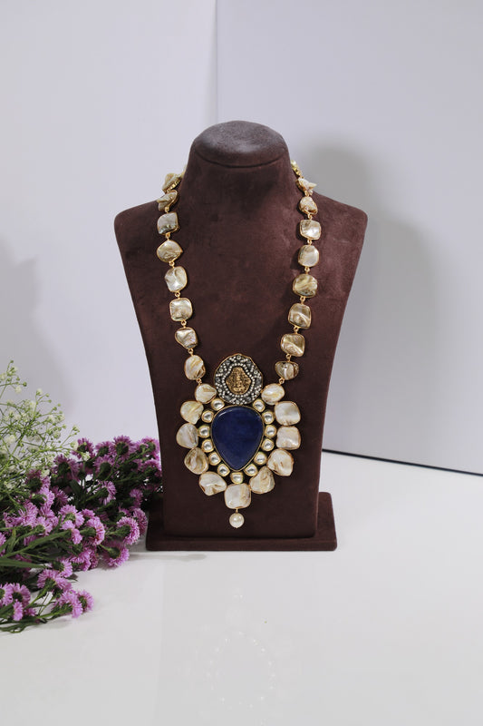 Studded Idol Locket With Marble Necklace