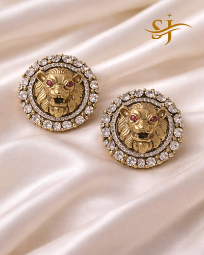 Royal Lion Stud Earrings