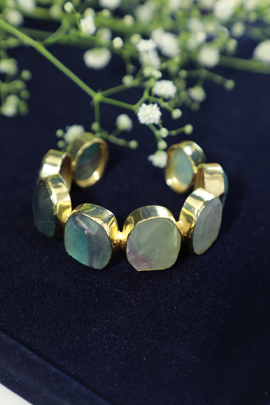 Oval Shaped Stone Cuff