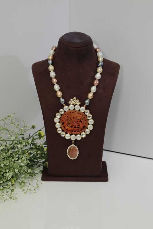 Pearl Multi Colored Long Neckpiece