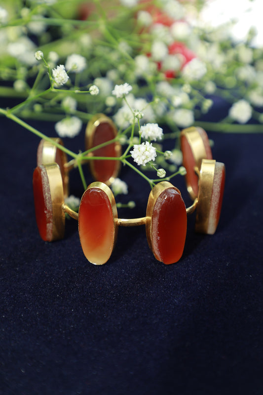 Red Gold Marble Bangle