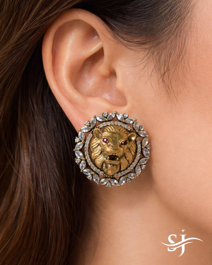 Royal Lion Stud Earrings
