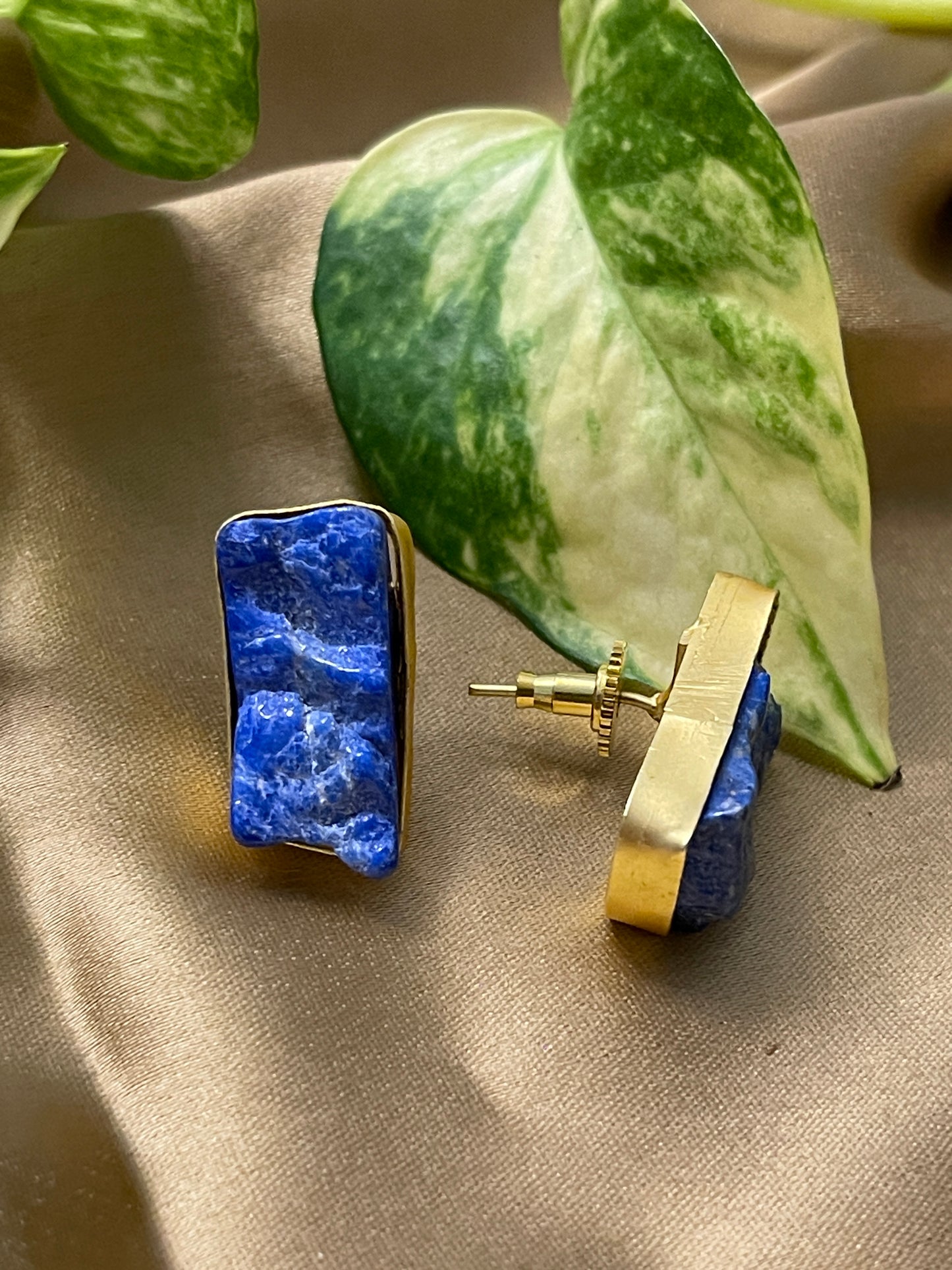 Blue Lazuli Stone Earrings