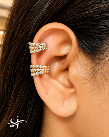 Celestial Halo Ear Cuff – Crystal Multi-Layer Ear Wrap