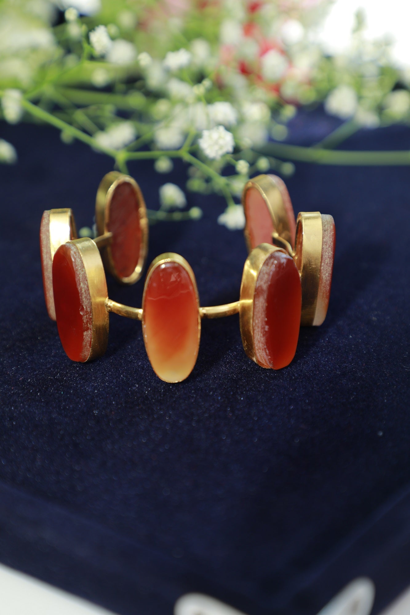 Red Gold Marble Bangle
