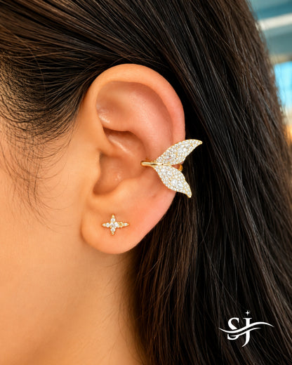 Crystal Leaf Ear Cuff