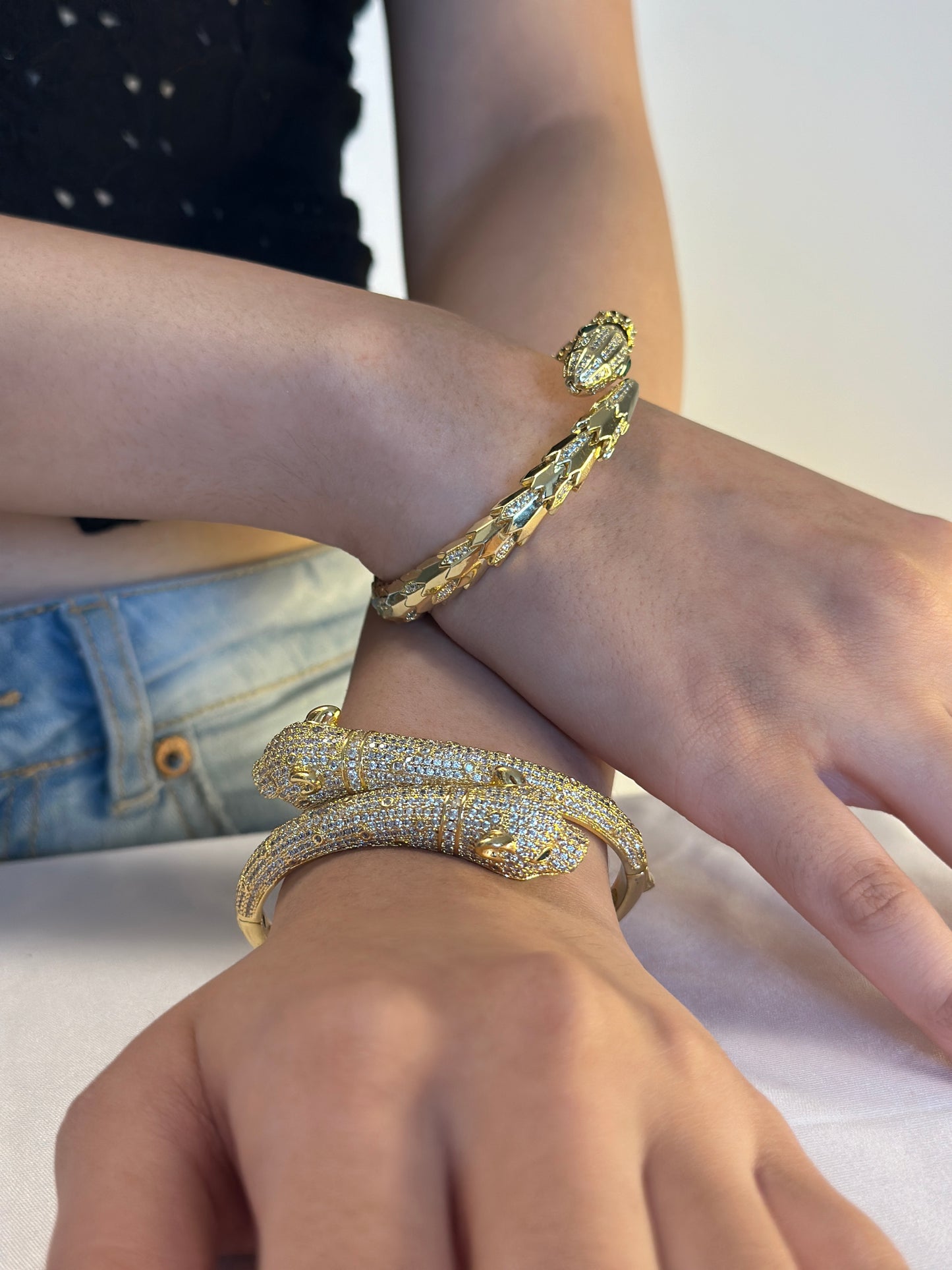 Emerald-Eyed Panther Bracelet