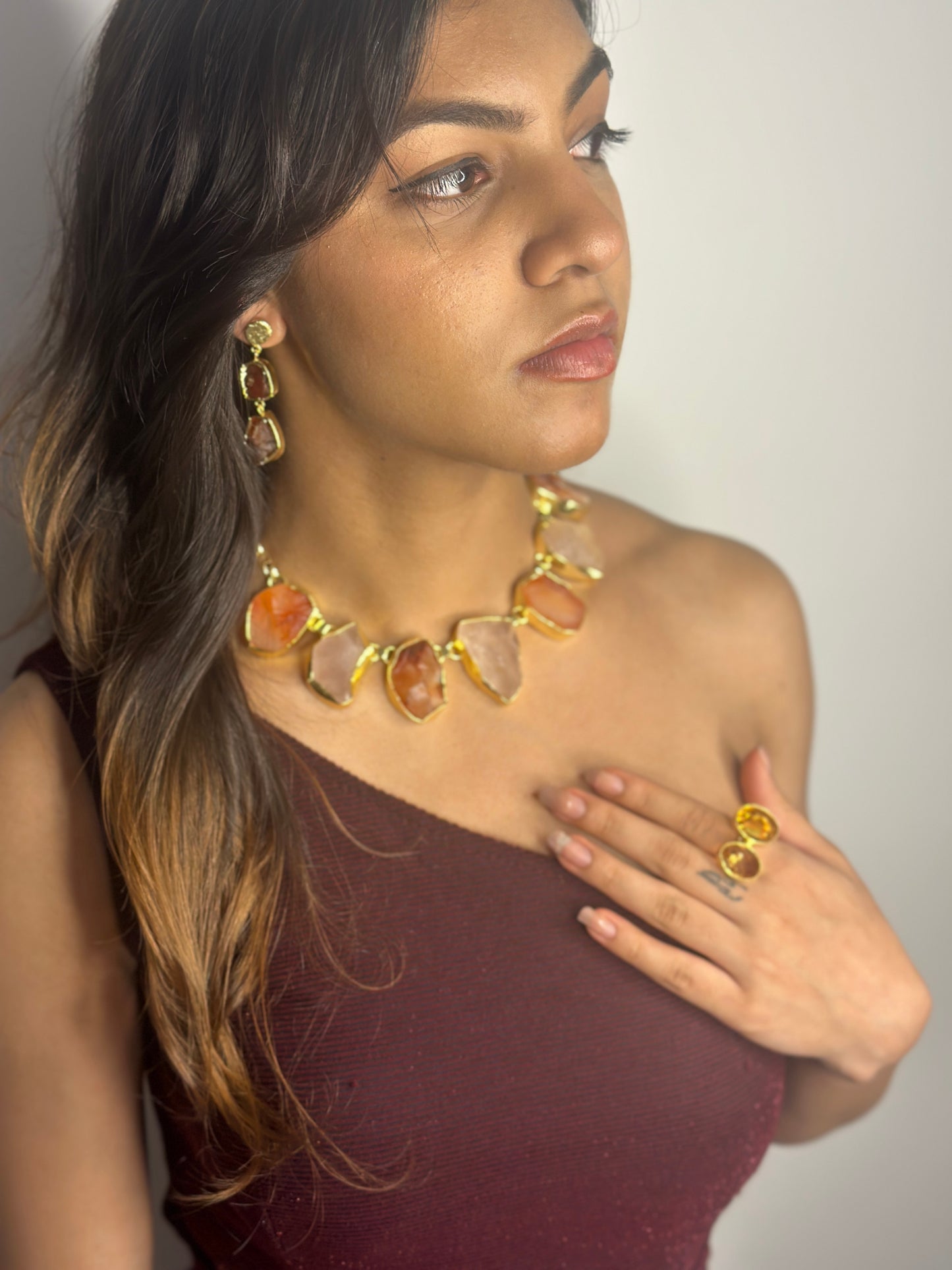 Muse Crystal Necklace With Earrings