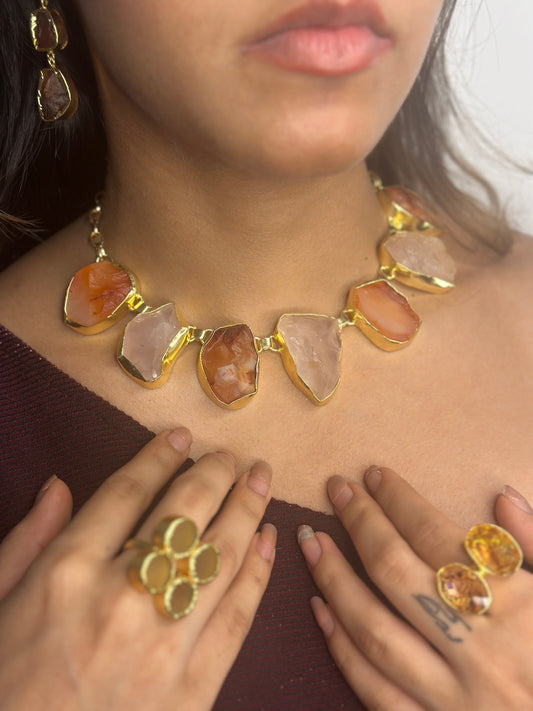 Muse Crystal Necklace With Earrings