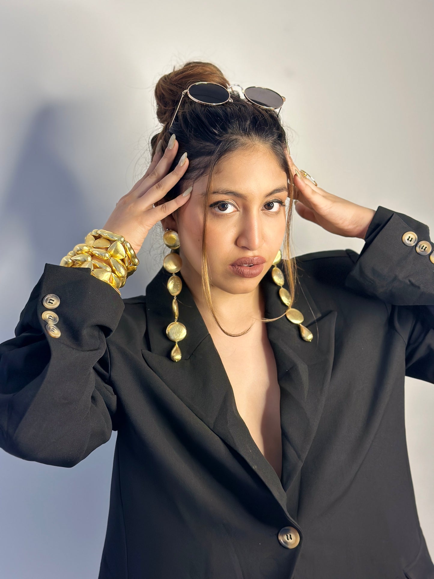 Golden Elongated  Earrings