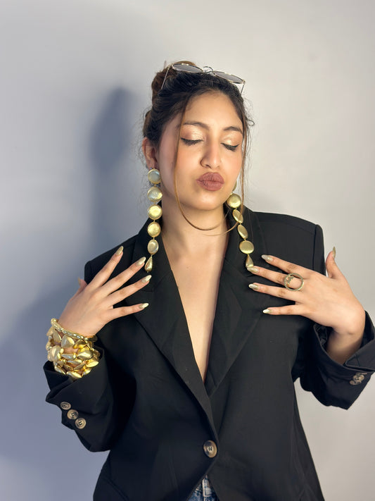 Golden Elongated  Earrings