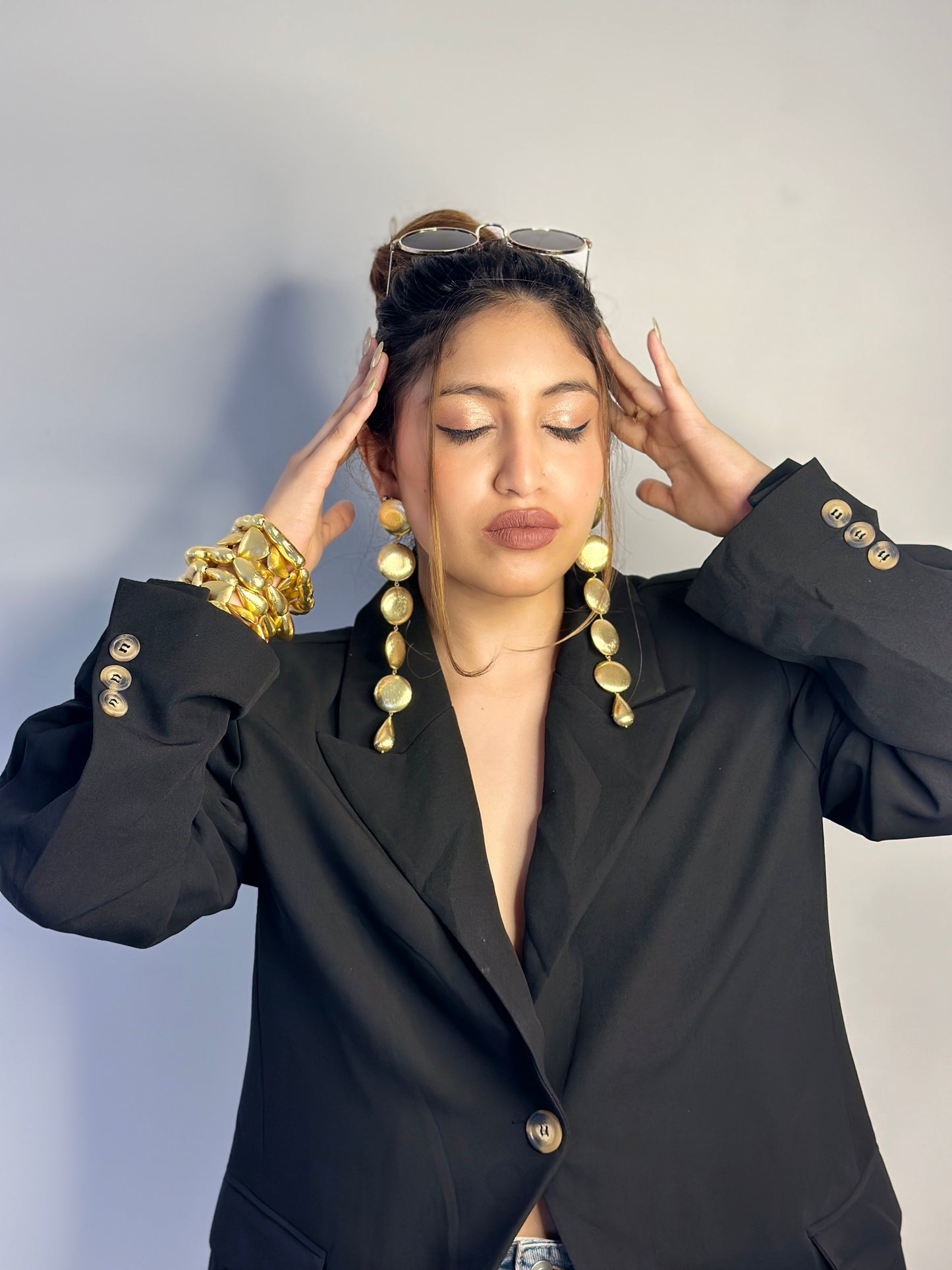 Golden Elongated  Earrings
