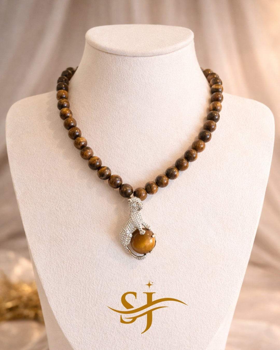 Pearl Panther Pendant Necklace