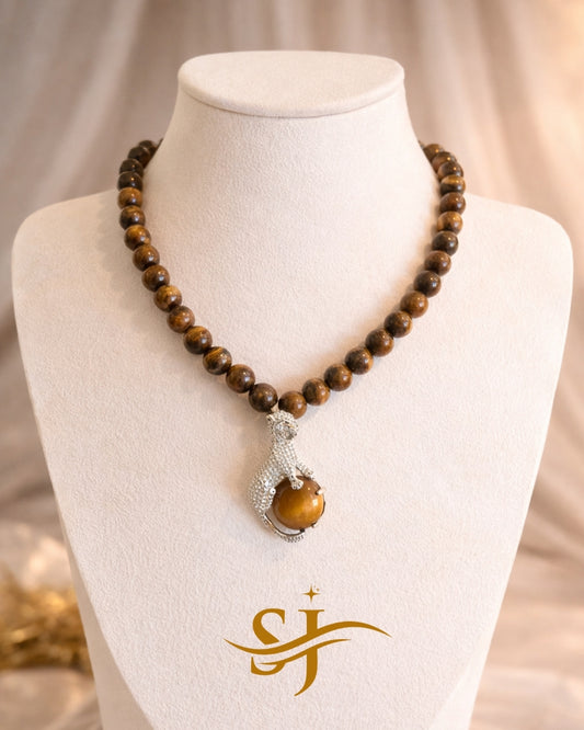 Pearl Panther Pendant Necklace