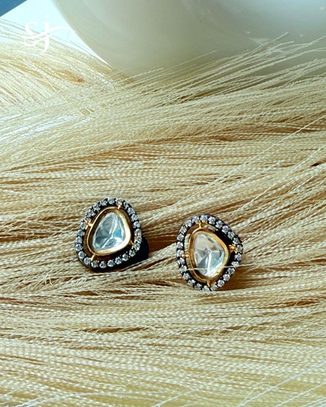 Kundan Style Crystal Stud Earrings