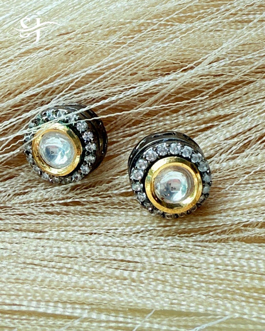 Kundan Style Halo Stud Earrings