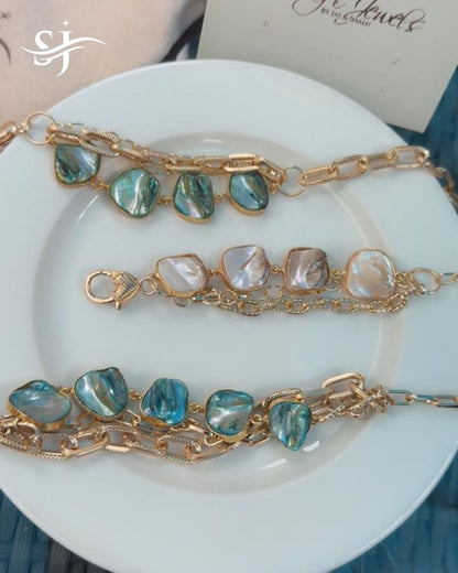 Gold Plated Shell Charm Bracelet