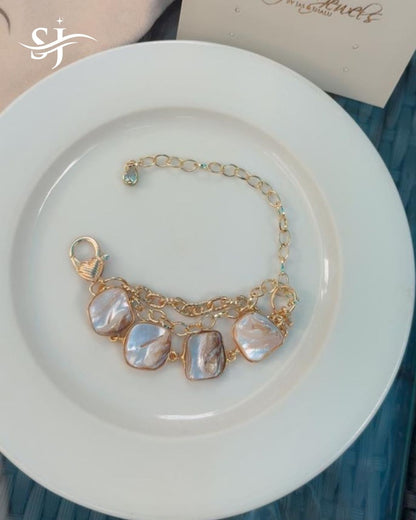 Gold Plated Shell Charm Bracelet