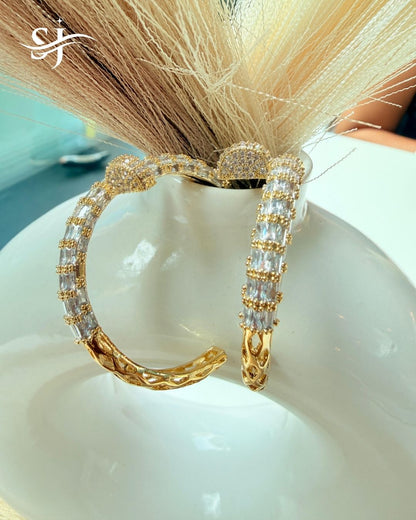 Gold Plated CZ Hoop Earrings