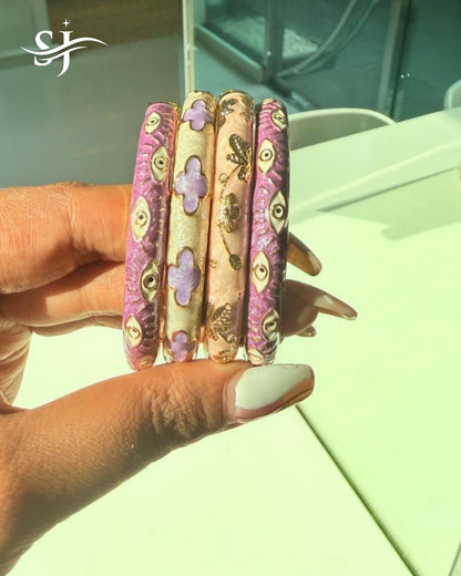 Pastel Enamel Bangle Set for Women