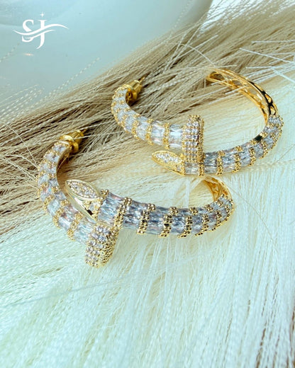 Gold Plated CZ Hoop Earrings