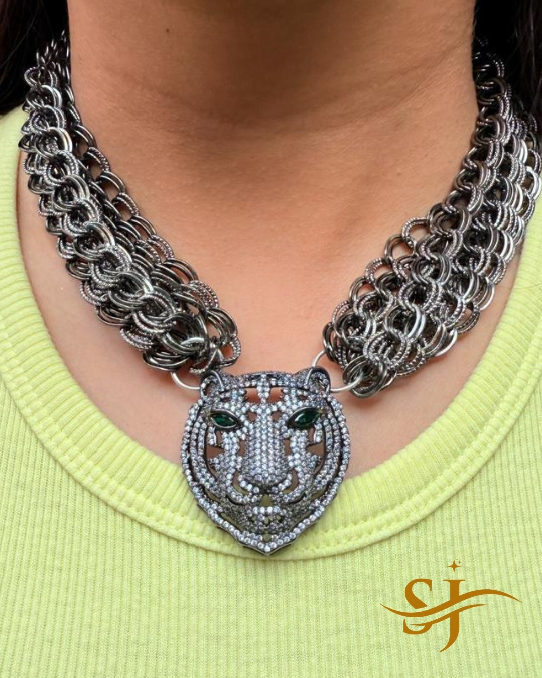Royal Tiger American Diamond Choker – Sabyasachi-Inspired Premium Jewellery