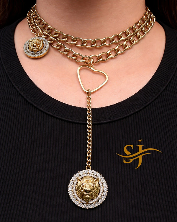 Lion Layered Chain Neckpiece