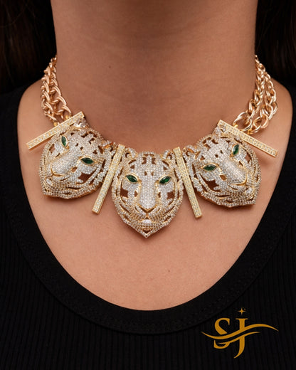 Royal Triple Tiger Silver Choker – Sabyasachi-Inspired Premium Jewellery
