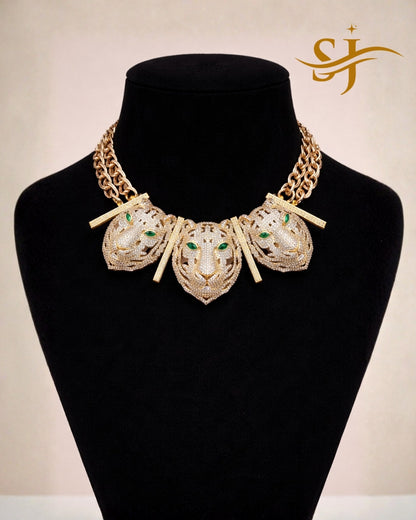 Royal Triple Tiger Silver Choker – Sabyasachi-Inspired Premium Jewellery