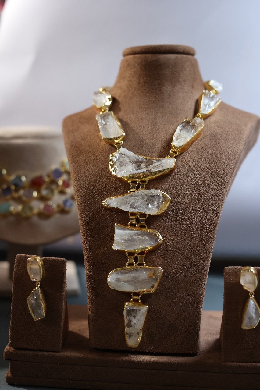White Crystal With Gold