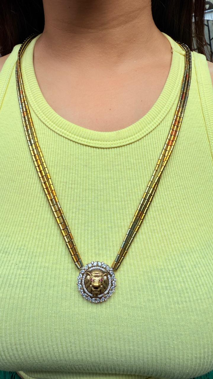 Royal Lion Pendant Neckpiece