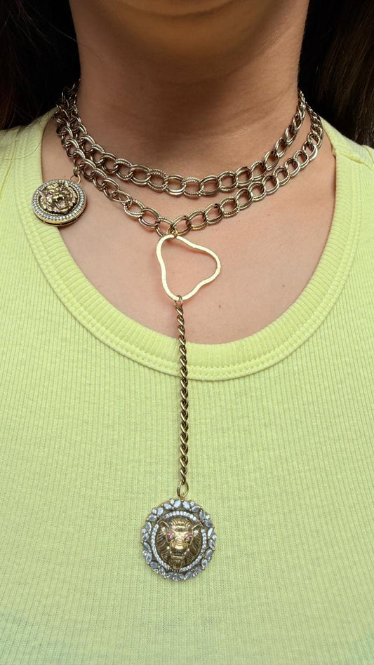 Lion Layered Chain Neckpiece