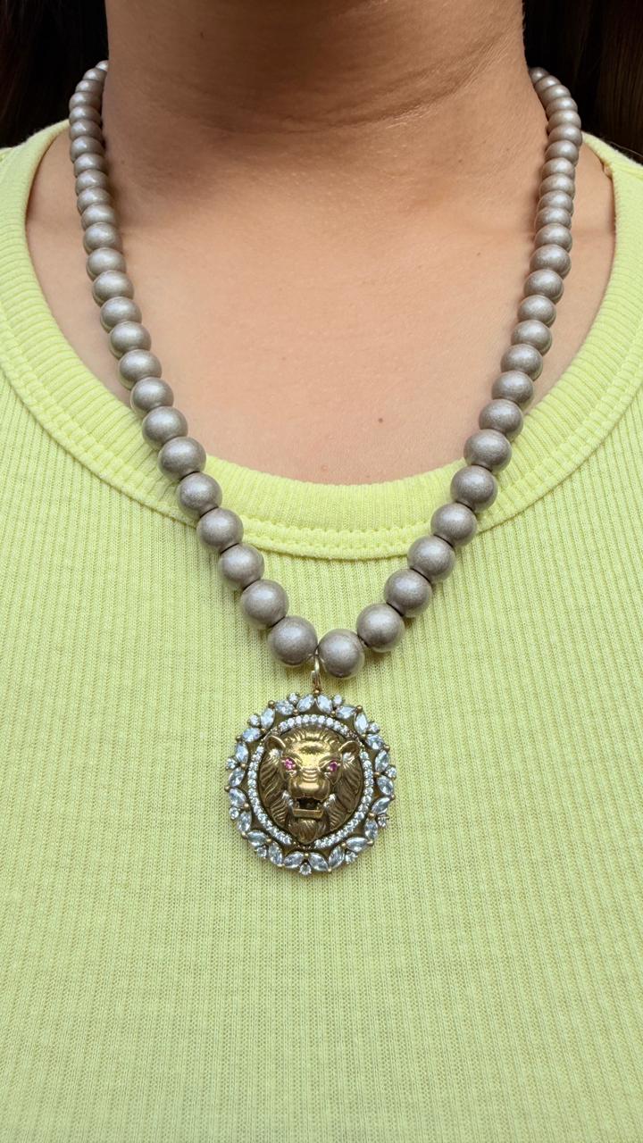 Lion Pearl Neckpiece – Sabyasachi-Inspired Premium Jewellery
