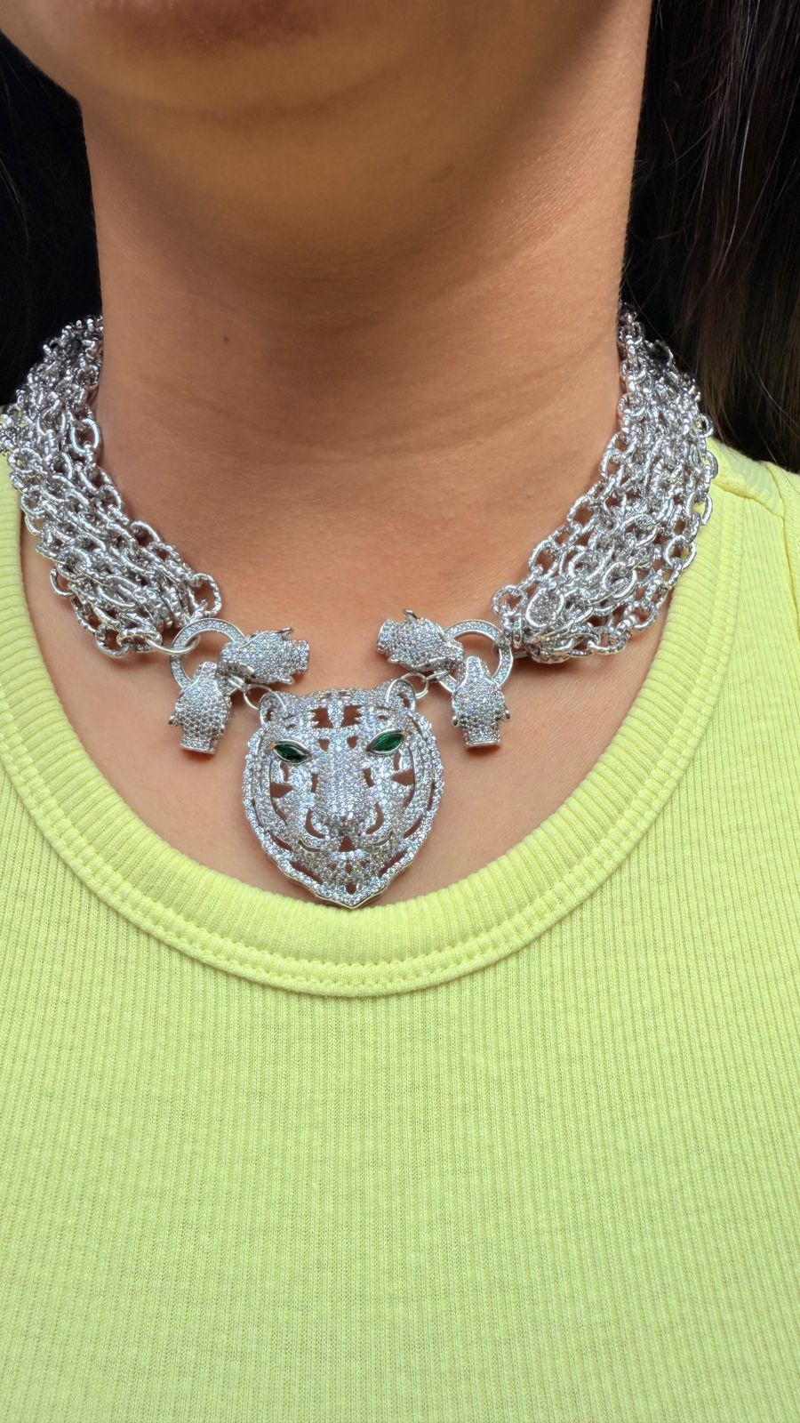 Royal Tiger American Diamond Choker – Sabyasachi-Inspired Premium Jewellery