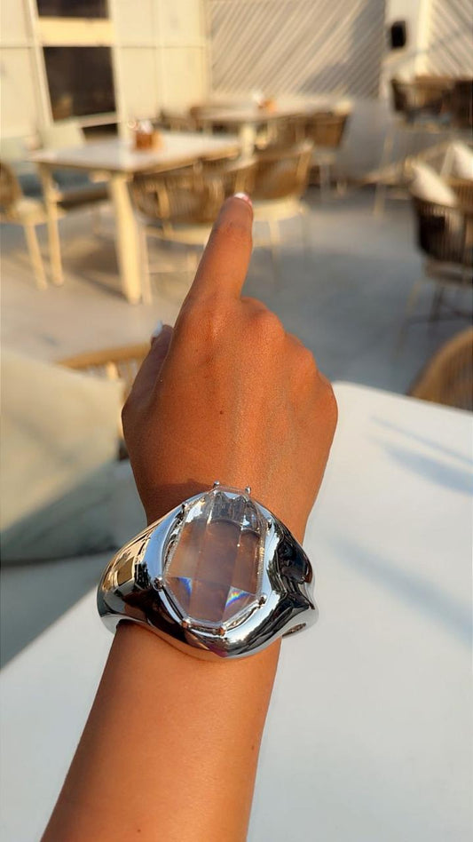Crystal Statement Hand Cuff Bracelet